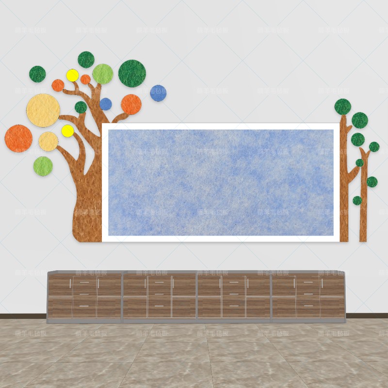 许愿树幼儿园学校题墙板环创墙贴毛毡软木板照片背景装饰宣传栏