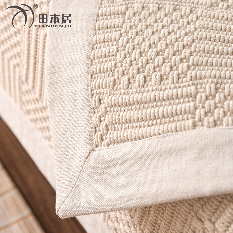 棉麻原色四季通用加厚现代混纺防滑品质米白沙发垫布盖巾