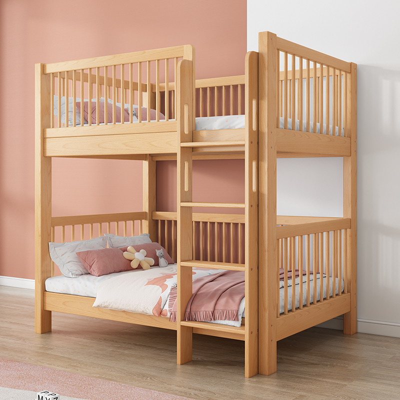 全实木上下床层床小户型子母床多功能儿童上下铺大人高低床榉木