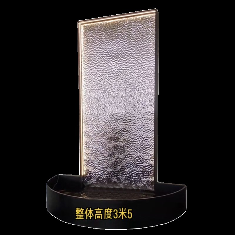 定制不锈钢极简风流水背景墙别墅庭院喷泉屏风隔断园林景观水幕墙