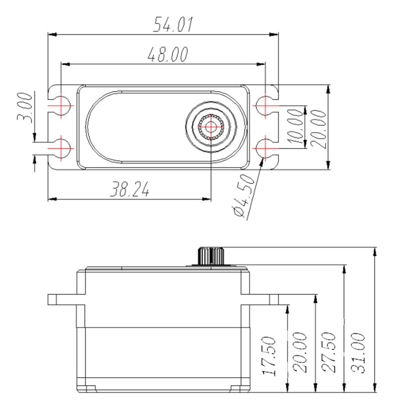 HV5215MG全金属15KG高压数字空心杯舵机平跑漂移车矮身短身舵机