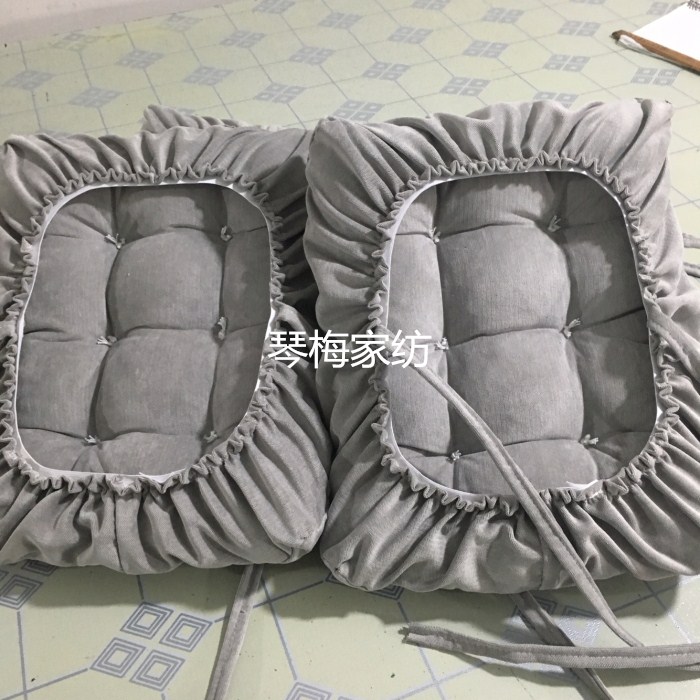 绒布纯色加厚棉花坐垫 椅垫 长方形垫 松紧带坐垫罩 换鞋