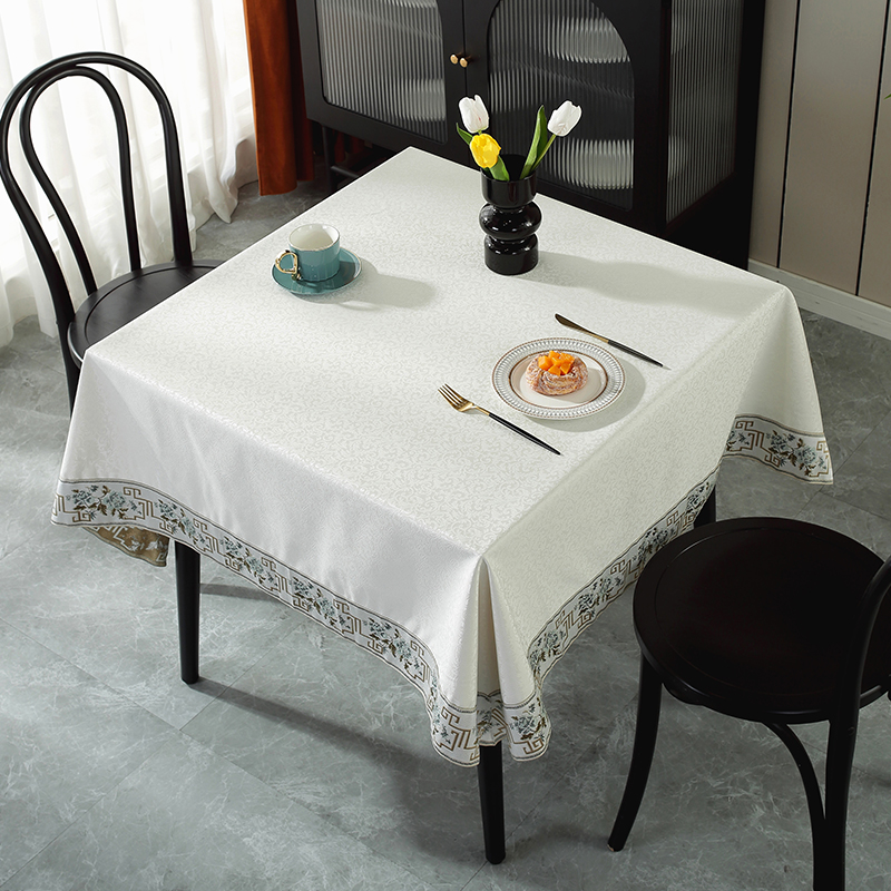 麻将桌布正方形餐桌布防水防油免洗家用高级感酒店饭店大方桌台布