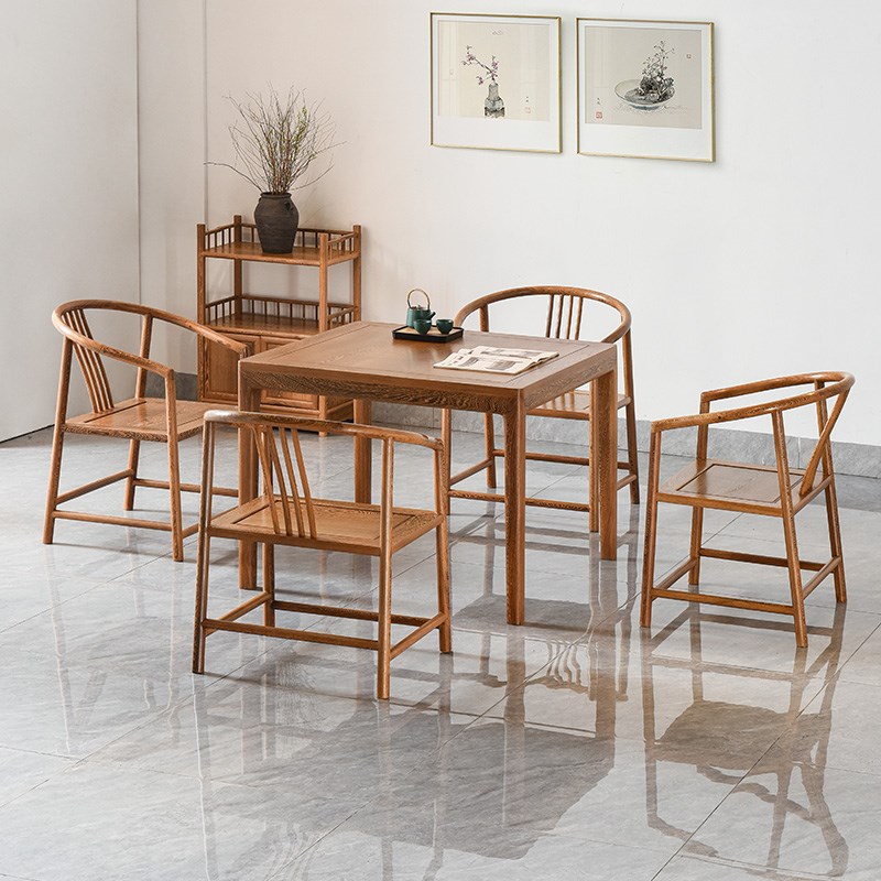 红木家具鸡翅木餐桌正方形全实木棋牌桌中式休闲桌八仙桌方桌