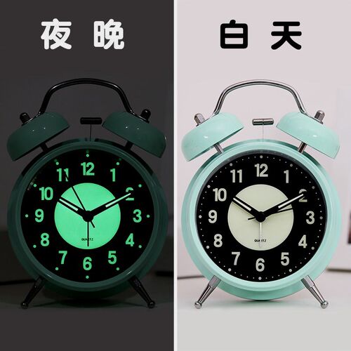充电夜光小闹钟床儿童卧室静音电子创意表超大声音