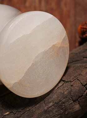 天然玉石笔筒创意笔筒办公用品文具石毛笔筒