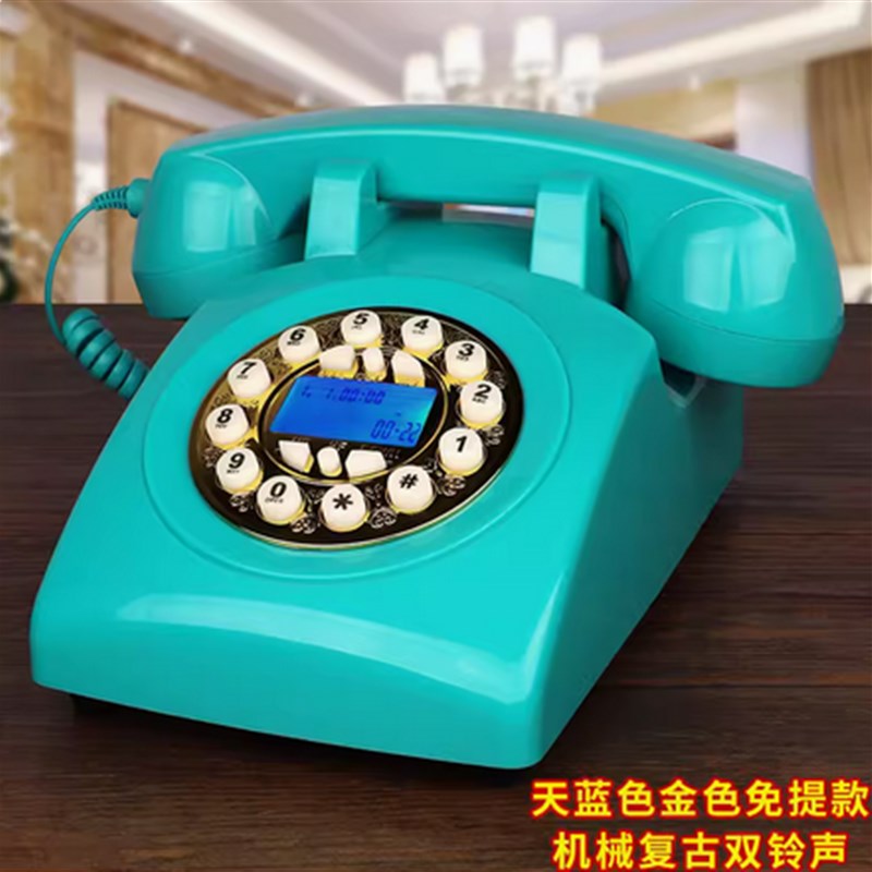 来电显示欧美仿古电话机欧式复古老式田园家用电信电话办公室座机