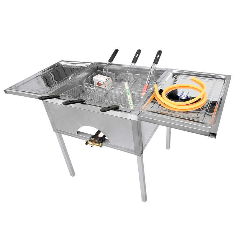 燃气不锈钢单缸炸鸡叉骨机加工大容量方形油炸锅内锅内缸内胆