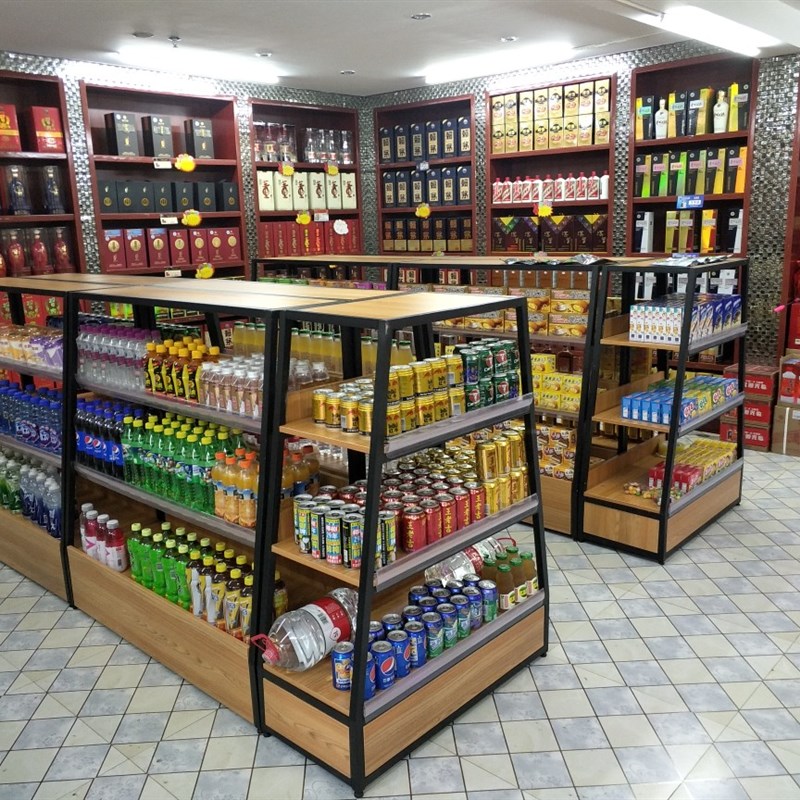 面包甜品带灯食品休闲零食实木展示货架柜糕点烘培蛋糕母婴中岛柜