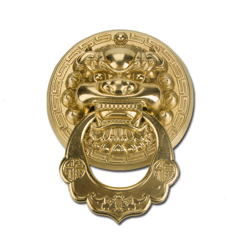 铜兽头门环铺首铜拉手吉祥富贵仿古麒麟头把手大门拉环木门门把手