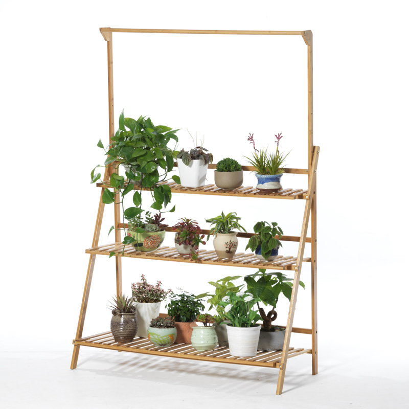 可折叠花架子实木室内多层阳台装饰置物花架落地式多肉阶梯花盆架
