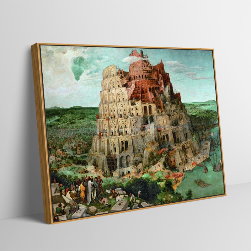 巴别塔 名画印刷微喷客厅卧室餐厅挂画沙发背景装饰画建筑风景画