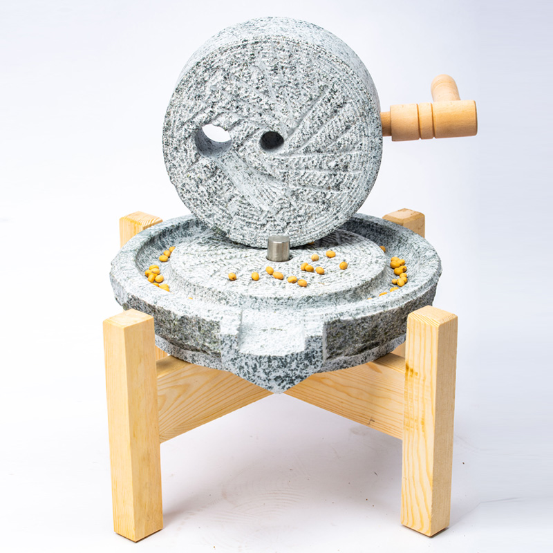 传统家用小石磨天然石头磨仿古磨盘手工手推磨豆浆磨五谷调味品