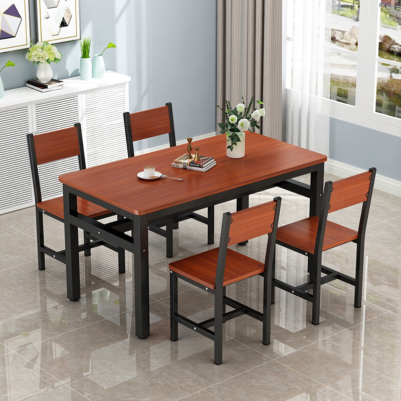 现代餐桌小户型家用吃饭桌子长方形快餐桌椅一桌2椅椅易