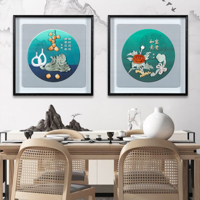 新入户玄关饰画客厅沙发背景墙挂画大气玉雕画