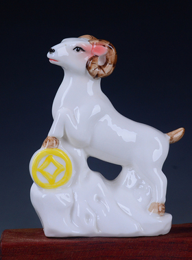 招财生肖狗陶瓷摆件鼠牛虎兔龙蛇马羊猴鸡猪工艺品家居饰品摆设