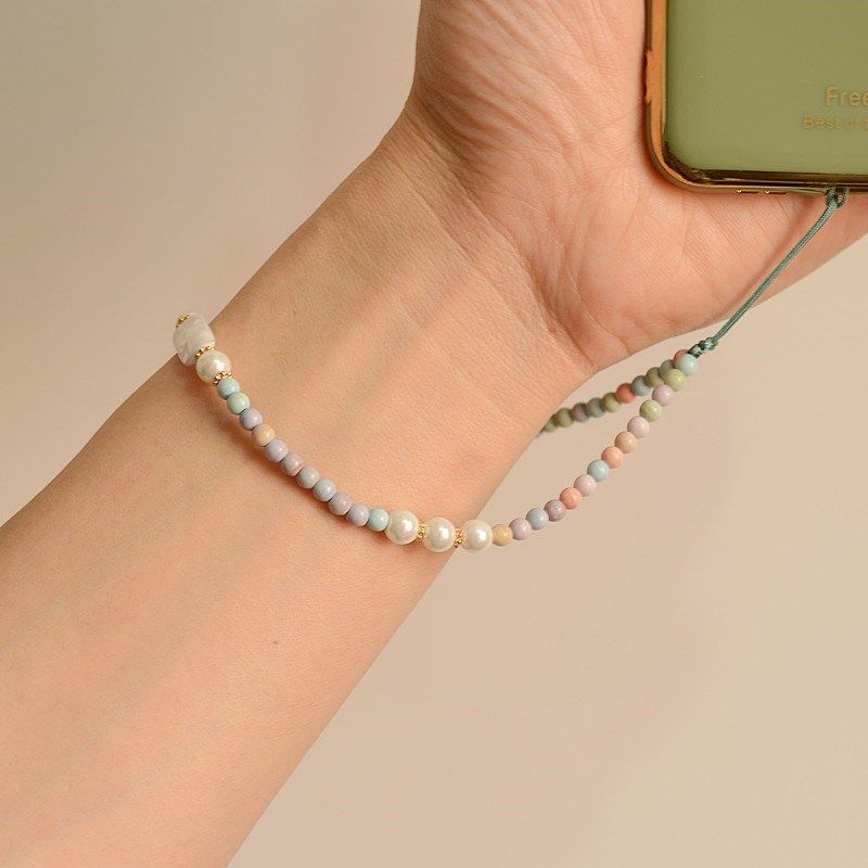 异形珍珠贝阿拉善石甜美挂手腕防丢文艺挂绳挂链长款手链,3C数码配件,手机挂件/手机链,淘宝优惠券,粉丝福利购,淘宝优惠卷