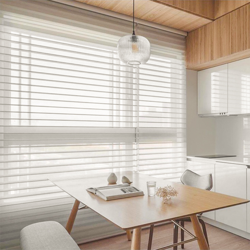 电动智能香格里拉窗帘遮光客厅办公卧室柔纱帘卷帘百叶窗卫生间卷