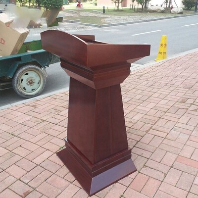 多媒体实木演讲台迎宾前台接待台 演讲桌 咨客发言台 持席台