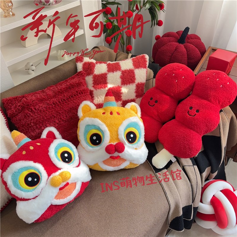 20蛇年新年国风红色喜庆创意高级乔迁沙发客厅抱枕结婚装饰靠垫