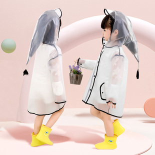 带书包位雨披装 小学生雨鞋 防水 全身夏季 儿童雨衣女童22女新款