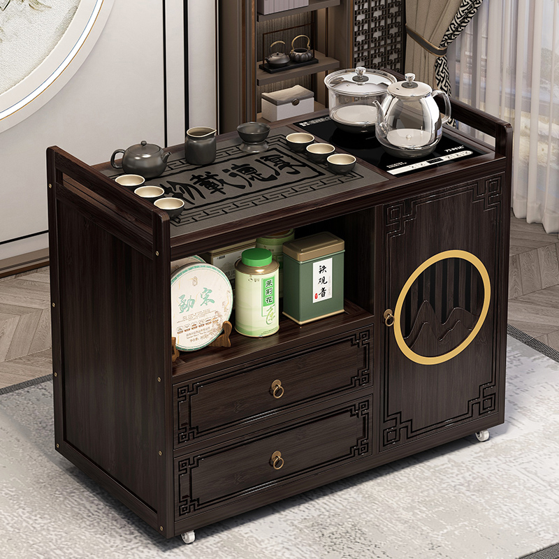 移动边几小茶桌家用茶台烧水壶一体非实木茶水柜茶车茶具套装边柜