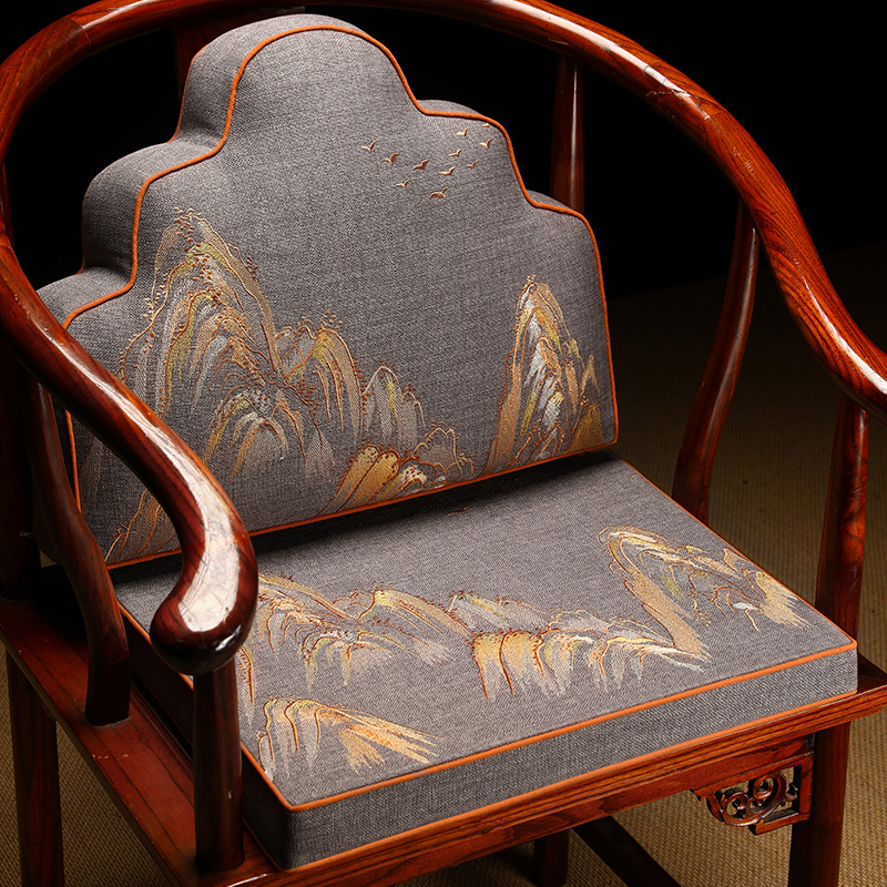 中式椅垫坐垫靠背一体红木椅子垫罗汉床靠山枕圈椅茶椅垫座垫靠枕