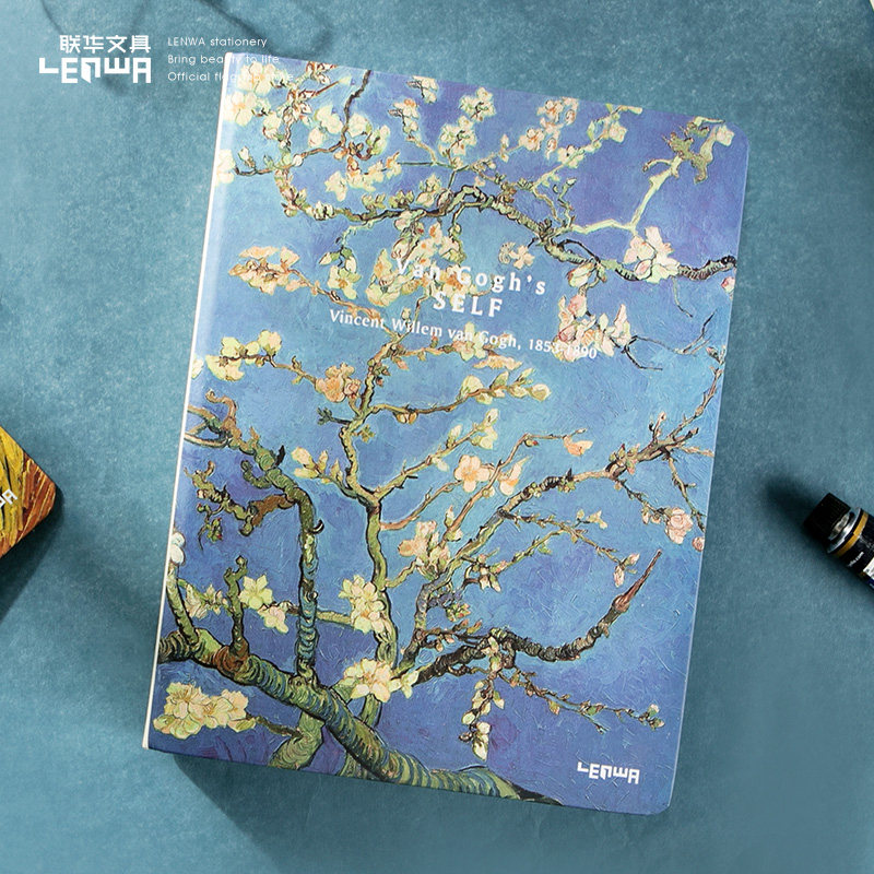 联华创意文具梵高硬壳记事本b5油画艺术活页夹笔记本硬面外壳5加