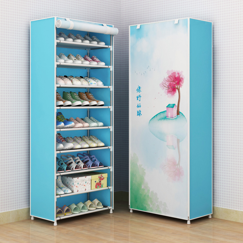 鞋架子门口放家用室内看多层防尘大容量经济型单排布艺鞋柜