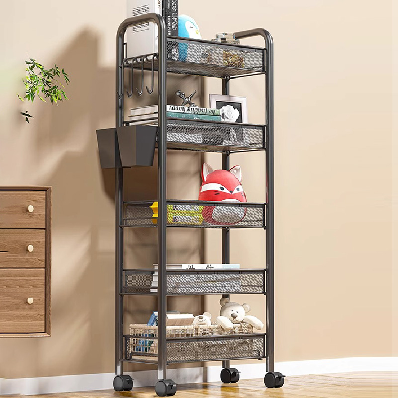 桌旁置物柜带轮书架办公室桌下书柜书桌底落地矮柜移动收纳小推车