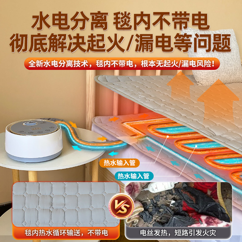 水暖电热毯人水循环电褥子单安全无辐射家用水热毯床垫加热炕,生活电器,水暖毯/水循环加热毯,淘宝优惠券,粉丝福利购,淘宝优惠卷