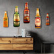 工业风复古做旧铁艺啤酒瓶立体挂件酒吧火锅烧烤店铁皮画装 饰