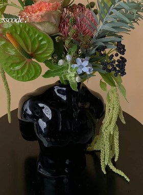 od nud 艺术器 陶瓷 桌面 创意瓶 黑色 设计款