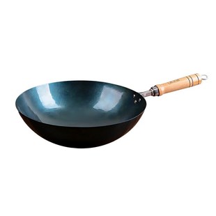 陈枝记铁锅熟铁锅炒锅家用燃气灶无涂层粘圆底已锅