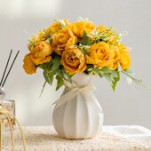 仿真玫瑰假手捧新娘结婚设计师束餐桌摆设级感