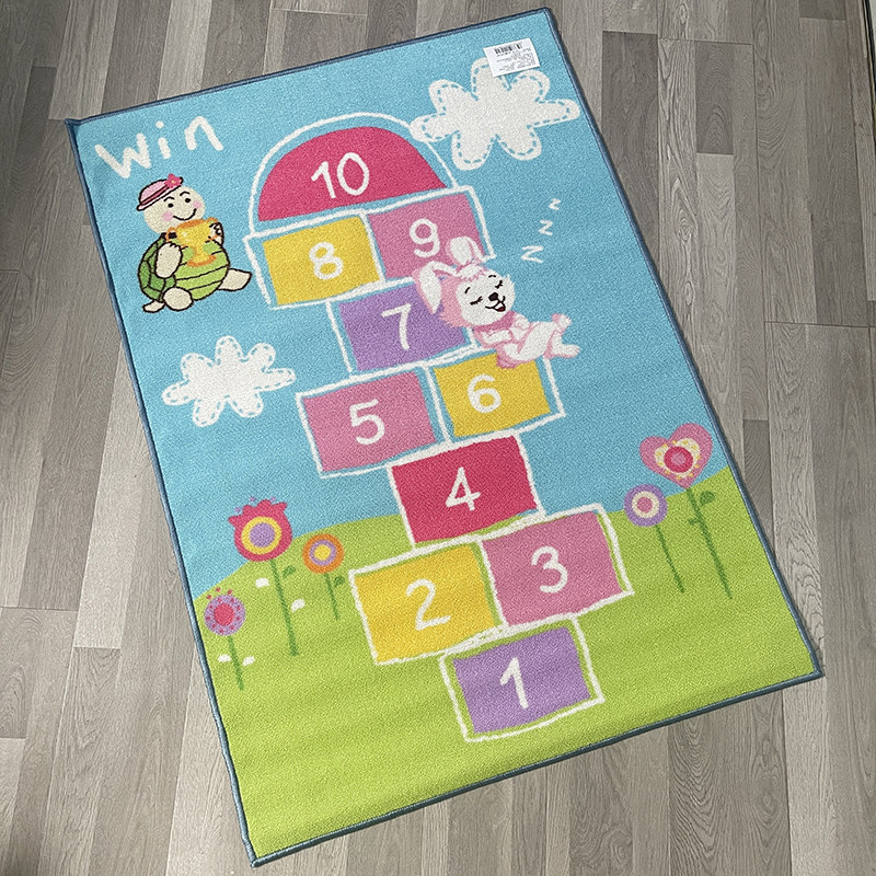 工厂货源卡通洗卧室地毯儿童防滑洗处理地垫卧室