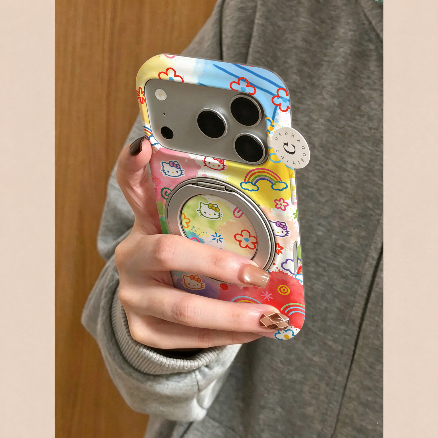 菲林内嵌式支架适用苹果18pro手机壳iphone17promax高级感16pro可爱15全包14磨砂13新款12超薄11防摔保护套女