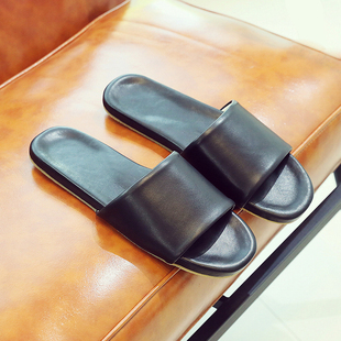 日式高档羊皮家居拖鞋夏季男女室内静音防滑居家用足X弓软底凉拖