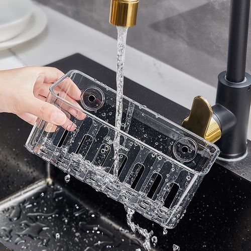 厨房水槽沥水篮j吸盘免打孔洗碗池沥水架子抹布海绵刷钢丝球置物