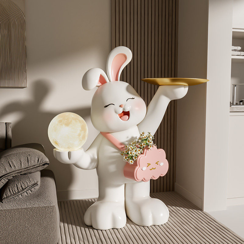 新款兔子存d钱罐落地摆件大型客厅电视柜旁艺术装饰品乔迁新居礼,家居饰品,落地摆件,淘宝优惠券,粉丝福利购,淘宝优惠卷