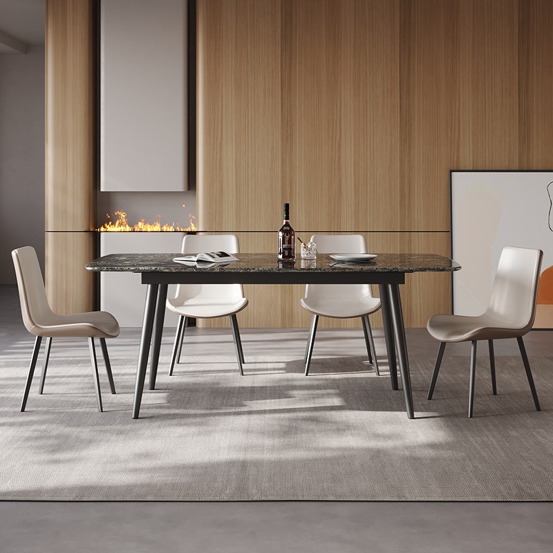 烈儿超级年货节】欧朗高端超微晶石餐桌椅饭桌小户型