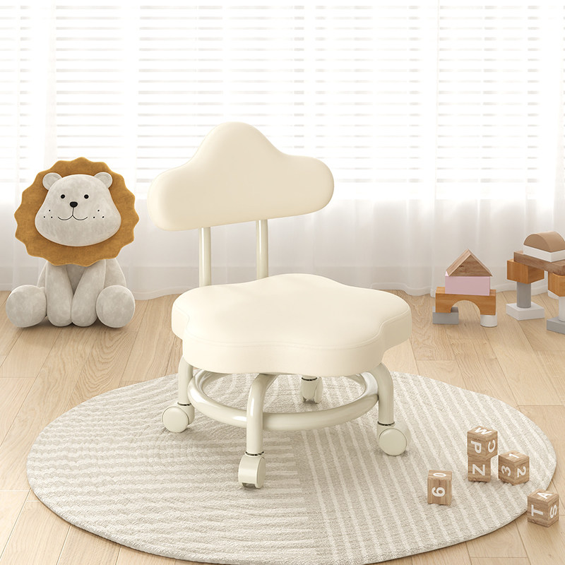 万向轮小滑轮矮凳家用儿童带轮软包圆板凳懒人美缝静音靠背椅,住宅家具,矮凳,淘宝优惠券,粉丝福利购,淘宝优惠卷