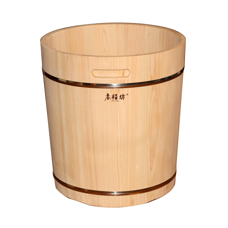 无漆泡脚桶家用洗脚桶木桶高深桶足浴桶木质无油漆洗脚盆木盆带盖