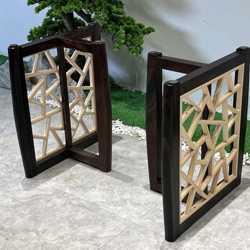 胡桃木冰格纹实木餐桌腿支架底座定制茶桌架书桌子脚餐台支撑柱