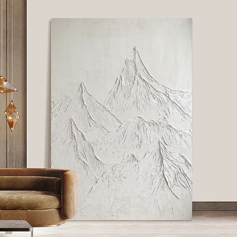 大芬油画村纯手绘油画玄关走廊客厅装饰画立体肌理画《高山》图片