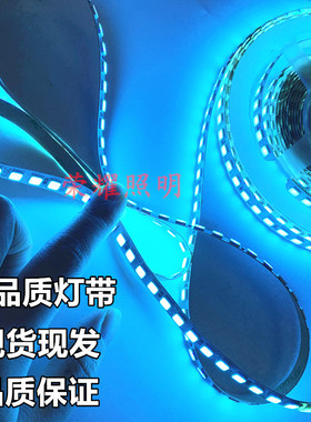 led灯带v冰蓝色5高亮防水0珠淡天湖海蓝光LED软灯光条五米