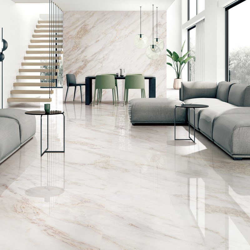 简一皇家白玉通铺大理石纹理瓷砖900*10亮面瓷砖地砖