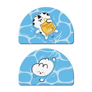 汪啊虎虎硅藻泥吸水地垫 必易加厚防滑防潮浴室速干半圆款