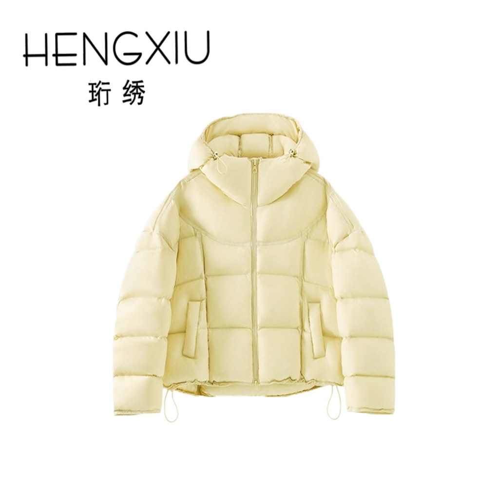 【春春Spring】珩绣2025新款纯色连帽排骨短款泡芙羽绒服XY-S010