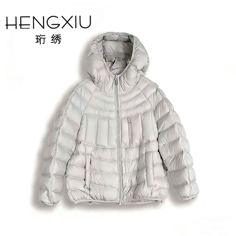 【婷二小姐】珩绣2025新款连帽简约时尚排骨款泡芙羽绒服XY-S011